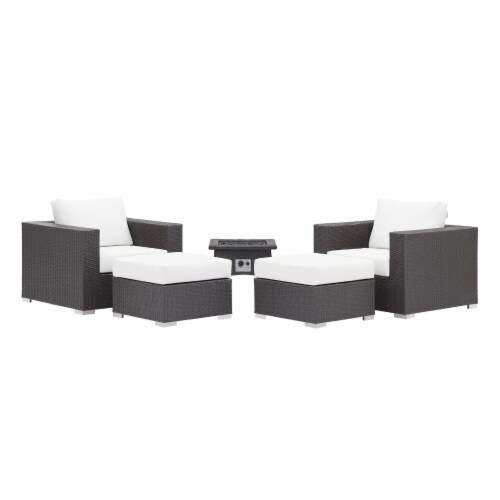 Convene 5 Piece Set Outdoor Patio with Fire Pit Perspective: back