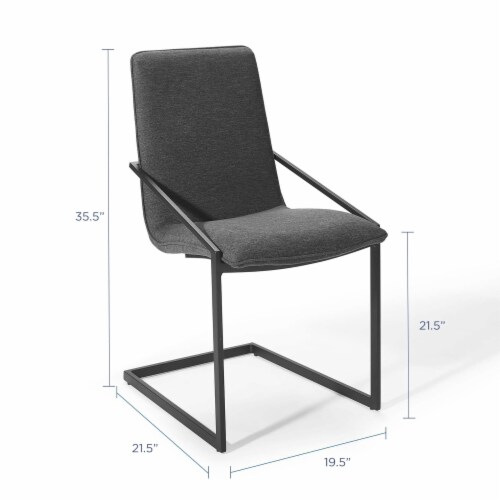 Pitch Upholstered Fabric Dining Armchair Black Charcoal Perspective: back