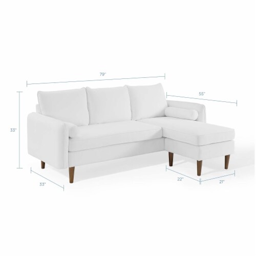 Revive Upholstered Right or Left Sectional Sofa White Perspective: back