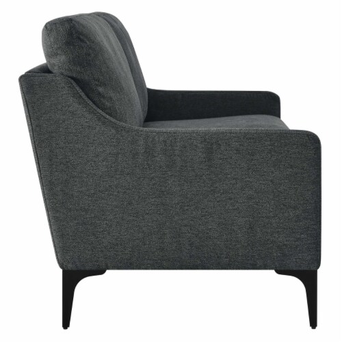 Corland Upholstered Fabric Loveseat-EEI-6021-BEI charcoal Perspective: back