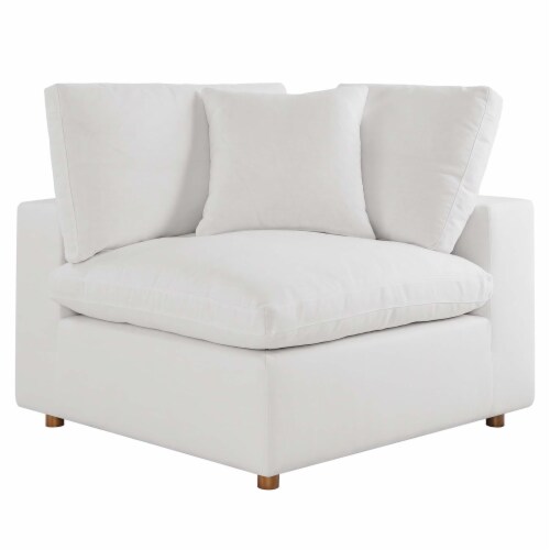 Commix down filled overstuffed 5 discount piece sectional sofa set white
