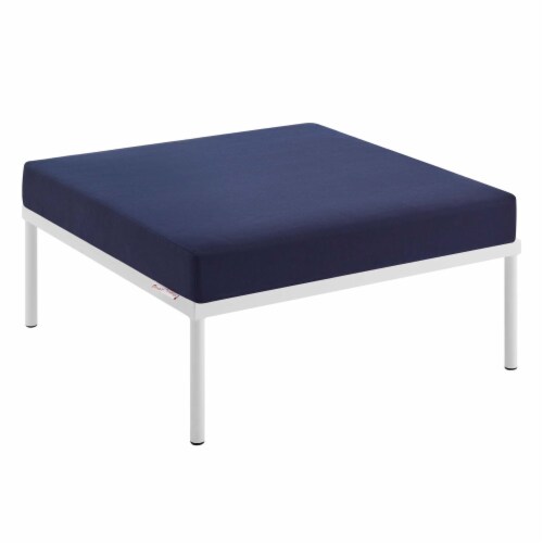Harmony Sunbrella Outdoor Patio Aluminum Ottoman Navy Perspective: back