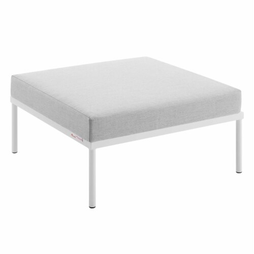 Harmony Sunbrella Outdoor Patio Aluminum Ottoman Gray Perspective: back