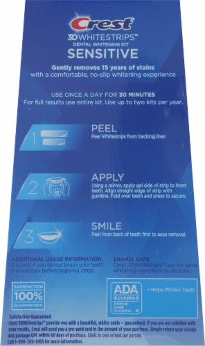 Crest® 3D WhiteStrips™Dental Whitening Kit Sensitive Perspective: back