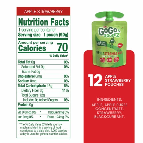 GoGo SqueeZ® Apple Strawberry Applesauce Pouches Perspective: back