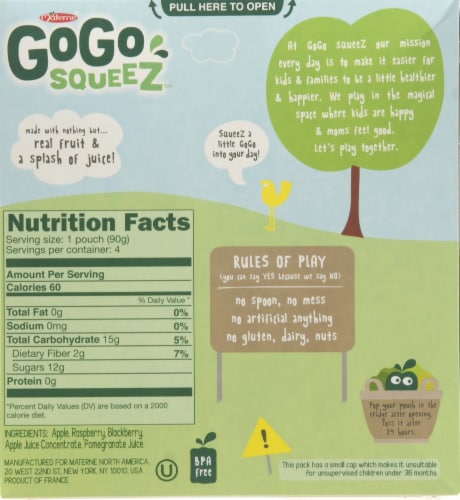 GoGo Squeez® Appleberry Applesauce on the Go Perspective: back
