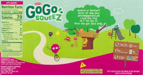GoGo Squeez® Gluten-Free Apple Berry Applesauce Pouches Perspective: back
