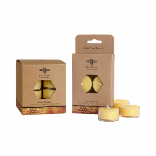 Pure Beeswax Tea Lights Perspective: back