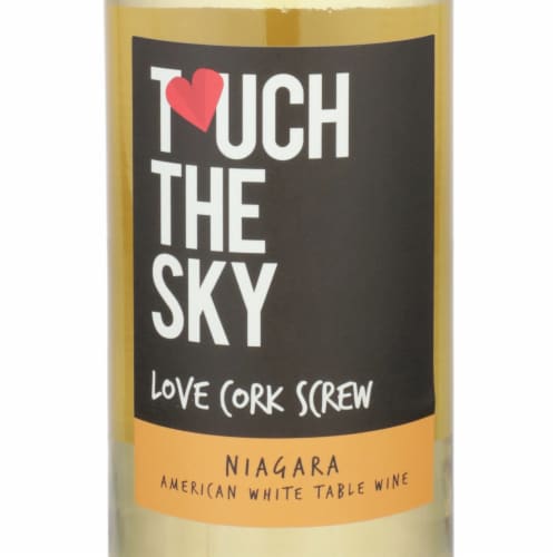 Love Cork Screw Touch The Sky Niagara White Blend Michigan Wine Perspective: back