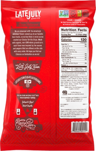 Late July Bacon Habanero Clasico Tortilla Chips Perspective: back