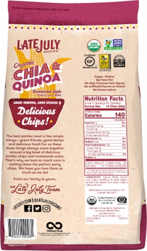 Late July® Organic Chia & Quinoa Restaurant Style Tortilla Chips Perspective: back