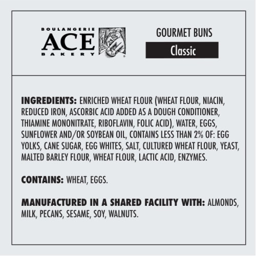 ACE Bakery® Classic Gourmet Burger Buns Perspective: back