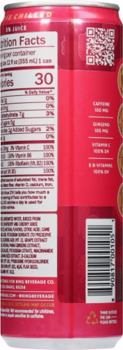 Bing Raz® Raspberry Energizing Juice Beverage Perspective: back