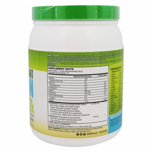 PlantFusion Complete Plant Protein Cookies N' Creme, 1 lb. Perspective: back