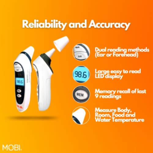 Mobi Infrared Thermometer, DualScan Ultra Pulse