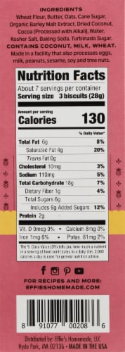 Effie's® Cocoa Biscuits with Toasted Coconut Perspective: back
