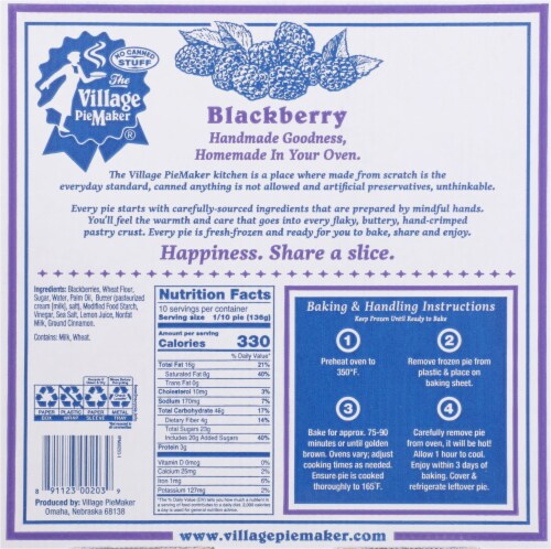 The Village PieMaker Blackberry Pie Perspective: back