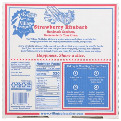 The Village PieMaker Strawberry Rhubarb Pie Perspective: back