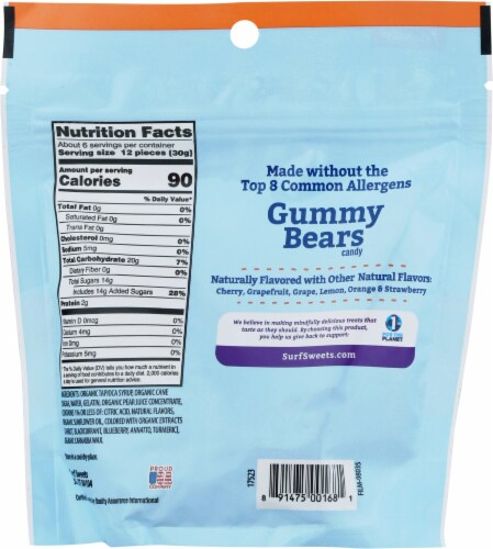 Surf Sweets® Assorted Gummy Bears Perspective: back