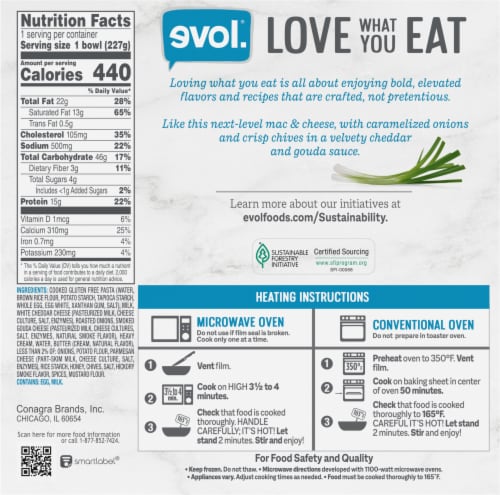 evol. Gluten Free Smoked Gouda Mac & Cheese Frozen Meal Perspective: back
