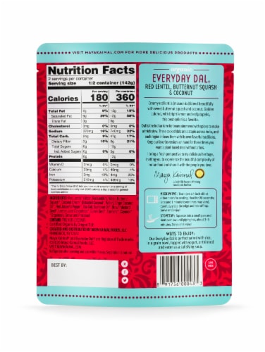 Maya Kaimal® Organic Red Lentil + Butternut Squash + Coconut Everyday Day® Perspective: back