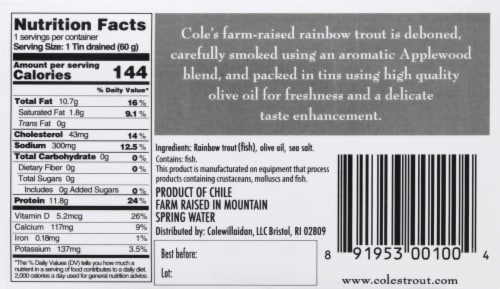 Cole's Smoked Rainbow Trout Perspective: back
