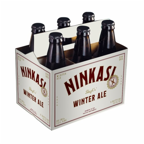 Ninkasi Brewing Company Seasonal Winter Ale Craft Beer Perspective: back