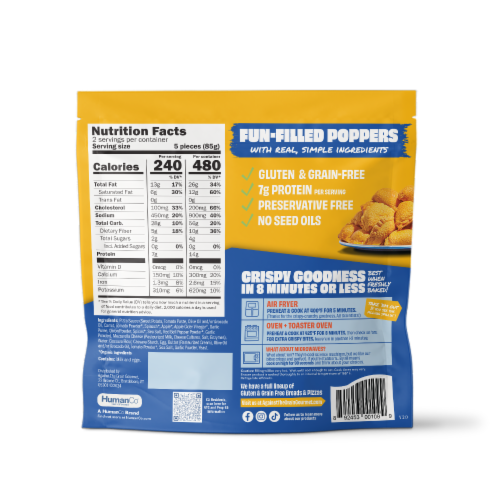 Against the Grain® Cheese Pizza Bites Perspective: back