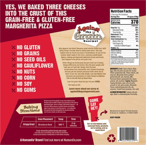 Against The Grain® Margherita Gourmet Pizza Perspective: back