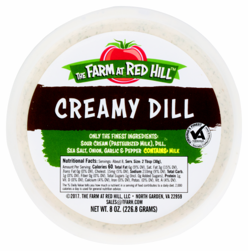 The Farm at The Red Hill Creamy Dill 8 oz Perspective: back