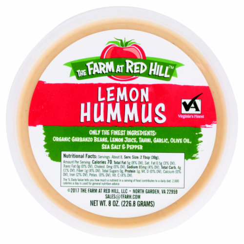 The Farm at Red Hill Lemon Hummus Perspective: back