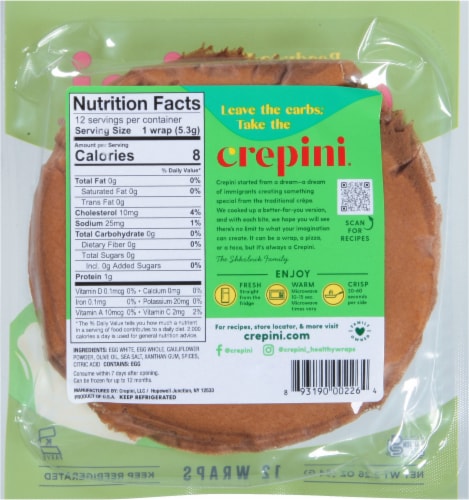 Crepini® Petite Egg Wraps with Cauliflower Perspective: back