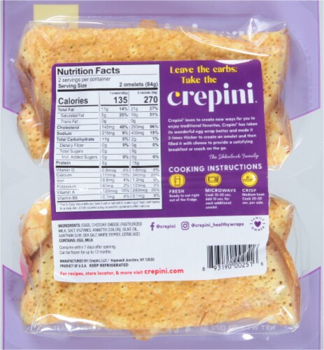 Crepini® Whole Egg with Cheddar Omelets Perspective: back