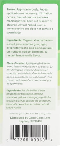 Good Clean Love® Almost Naked® 95% Organic Personal Lubricant Perspective: back