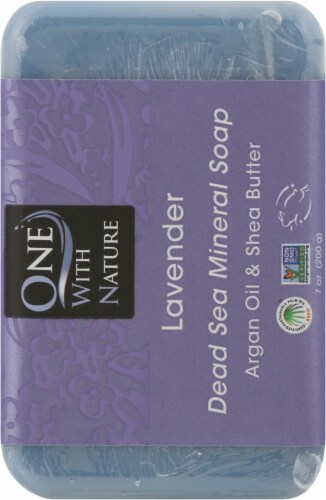 One With Nature® Dead Sea Salt Lavender Tripled Milled Mineral Soap Perspective: back