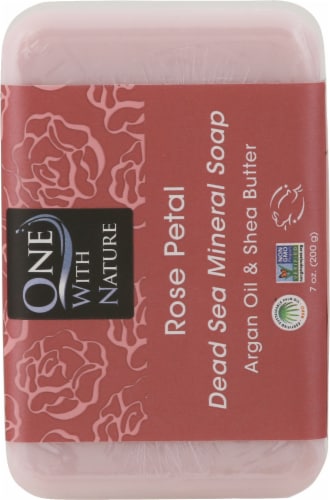 One With Nature Dead Sea Minerals Rose Petal Soap Perspective: back