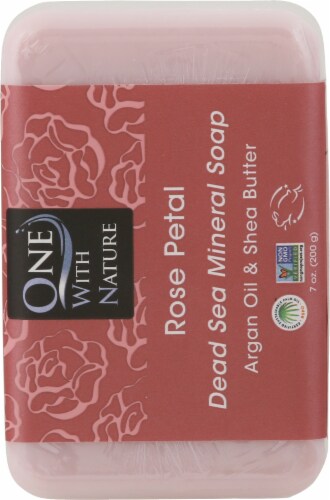 One With Nature Dead Sea Minerals Rose Petal Soap Perspective: back