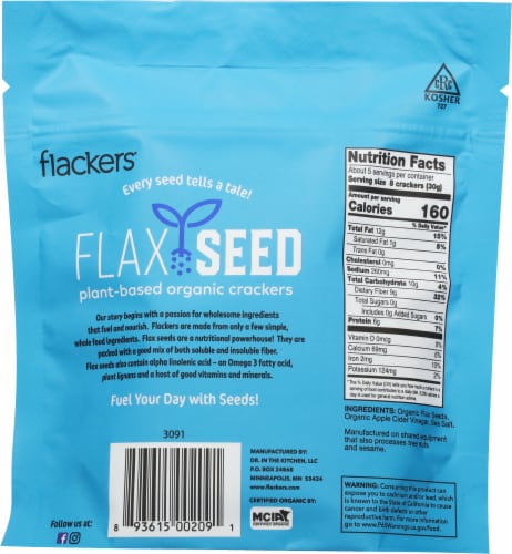 Doctor In The Kitchen Flackers® Organic Flax Seed Sea Salt Crackers Perspective: back