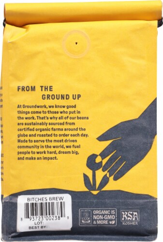Groundwork Bitches Brew Dark Roast Organic Whole Bean Coffee Perspective: back
