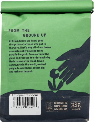 Groundwork Ethiopia Light Roast Organic Whole Bean Coffee Perspective: back