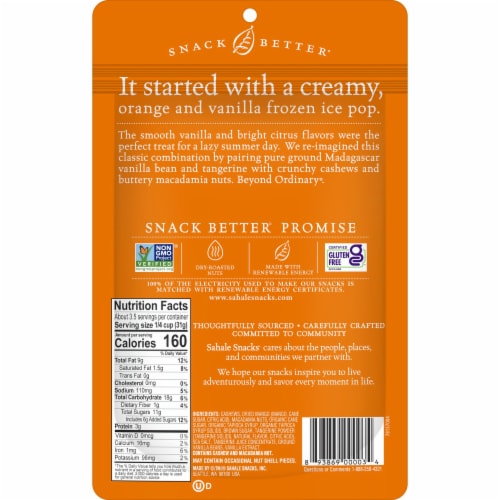 Sahale Snacks® Tangerine Vanilla Cashew-Macadamia Glazed Mix Nuts Perspective: back