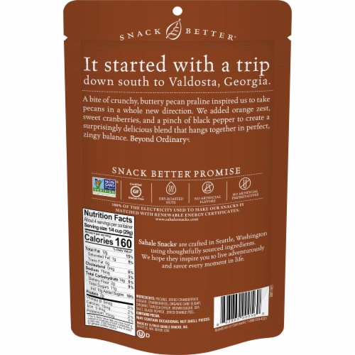Sahale Snacks Valdosta Pecans Nut Blend Perspective: back