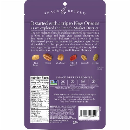 Sahale Snacks Creole Bean and Nut Snack Mix Perspective: back