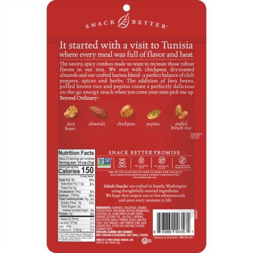 Sahale Harissa Bean & Nut Snack Mix Perspective: back