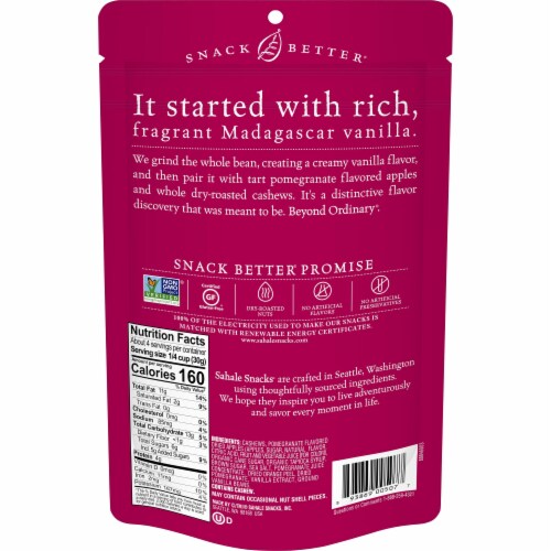 Sahale Snacks® Glazed Nuts Pomegranate + Vanilla Cashews Glazed Mix Nuts Perspective: back