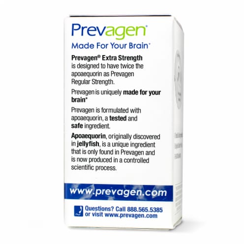 Prevagen® Extra Strength For Your Brain Mixed Berry Chewable Tablets 20mg Apoaequorin Vitamin D Perspective: back