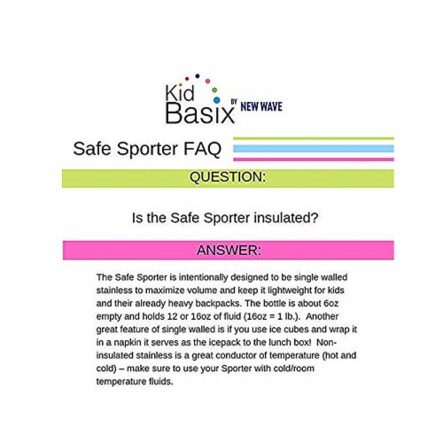 New Wave Enviro Safe Sporter™ Water Bottle - Lime Green Perspective: back