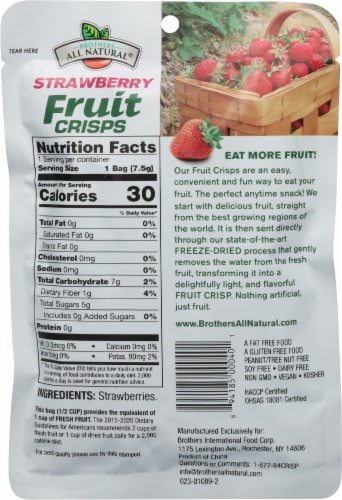 Brother's All Natural Strawberry Fruit Crisps Perspective: back