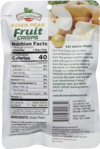 Brother's All Natural® Asian Pear Fruit Crisps Perspective: back