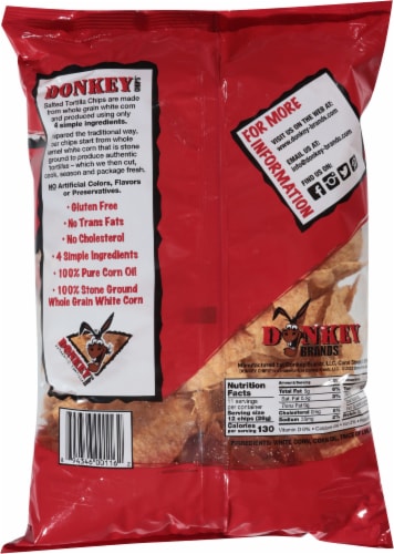 Donkey Chips Authentic Tortilla Chips Perspective: back